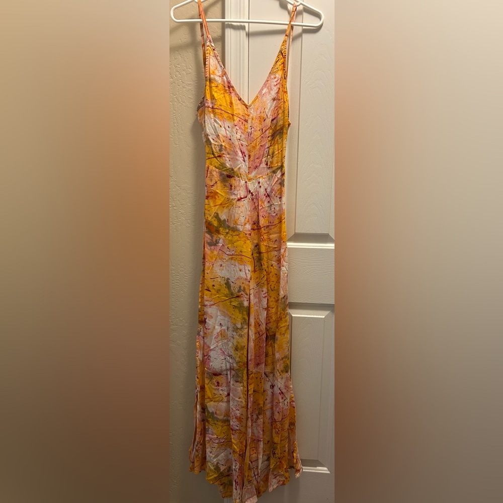 SMITH Pink/Yellow/Orange Tie-Dye Jumpsuit